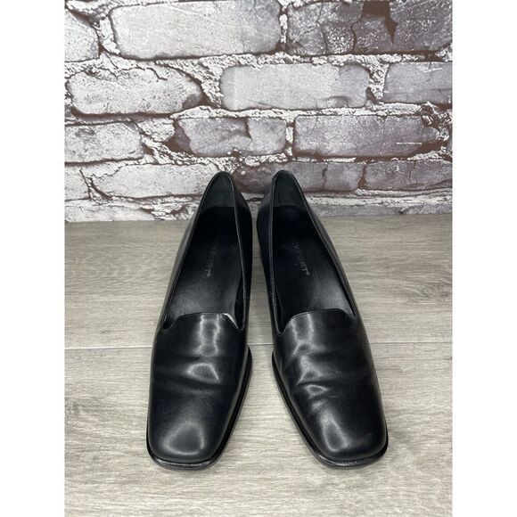 Rockport Black Leather Square Toe Casual Heel Shoes Women Sz 8.5M US/39EU Brazil - Picture 13 of 16